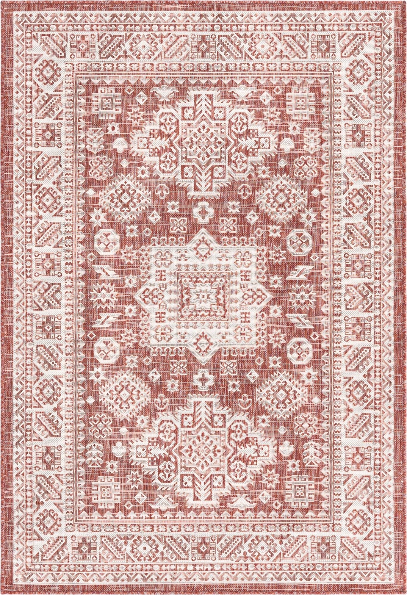  4' x 6'  Washable Aztec Indoor / Outdoor Rug