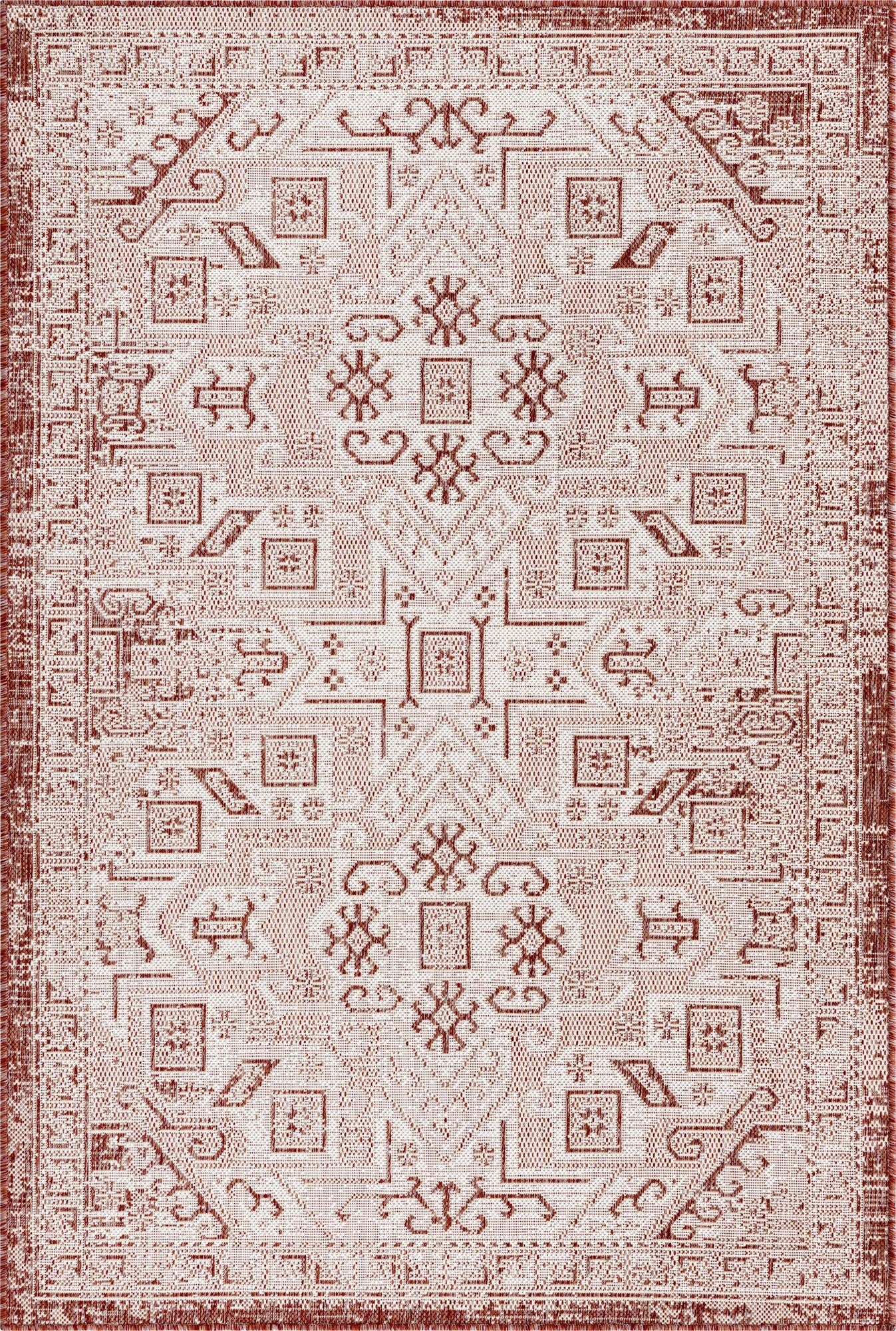  4' x 6'  Washable Aztec Indoor / Outdoor Rug