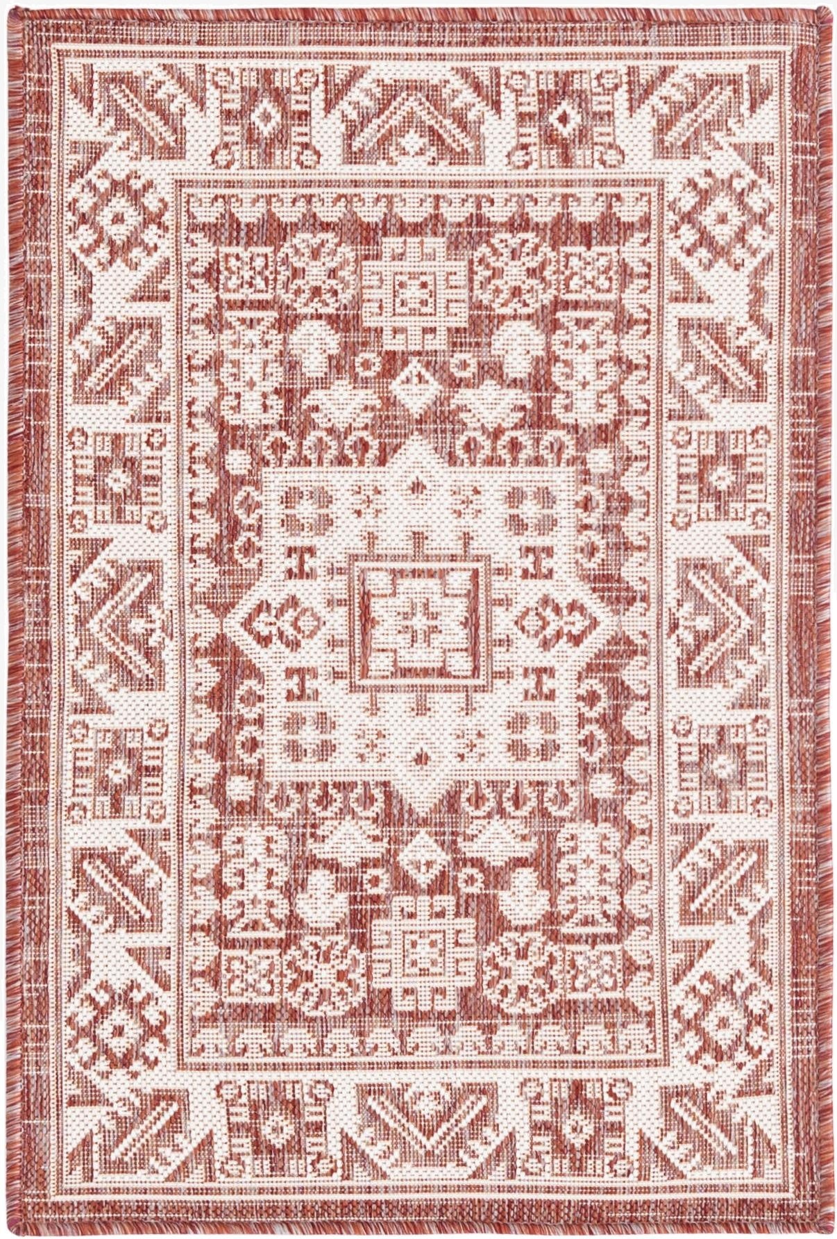  2' x 3'  Washable Aztec Indoor / Outdoor Rug