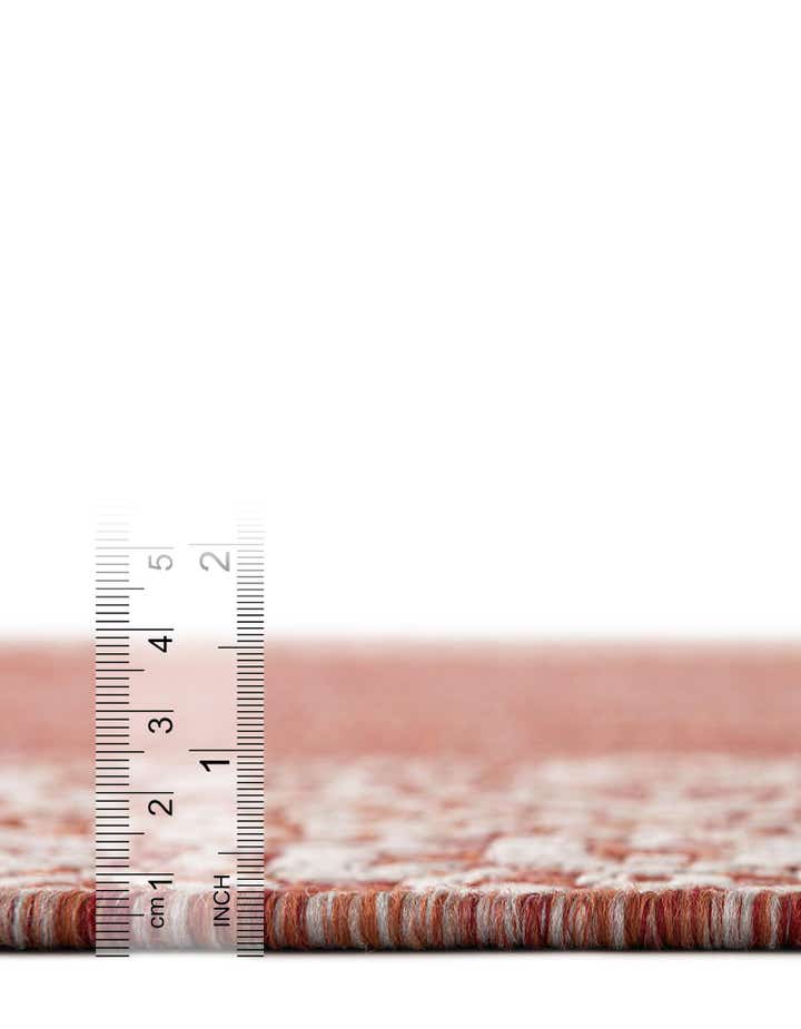 Rust Red 5' 3 x 8' Border Indoor / Outdoor Rug | Rugs.com