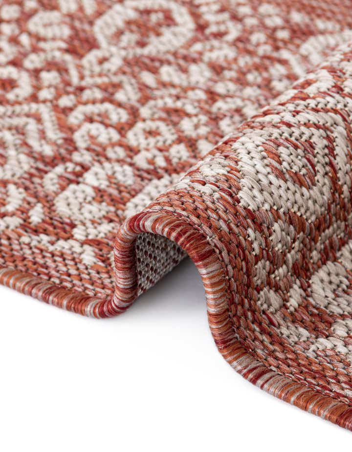 Rust Red 4' x 6' Border Indoor / Outdoor Rug | Rugs.com