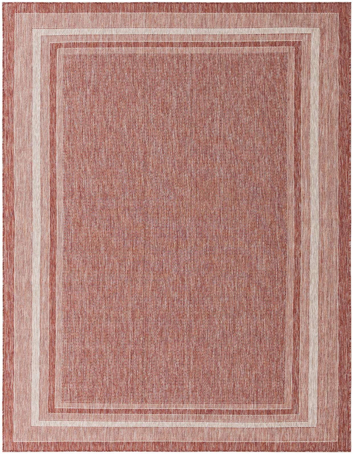 Primary image  6' 4 x 10' 4  Washable Border Indoor / Outdoor Rug
