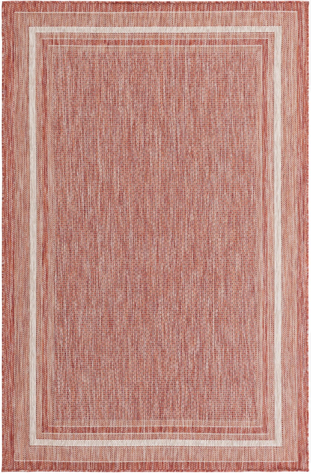  5' 3 x 8'  Washable Border Indoor / Outdoor Rug