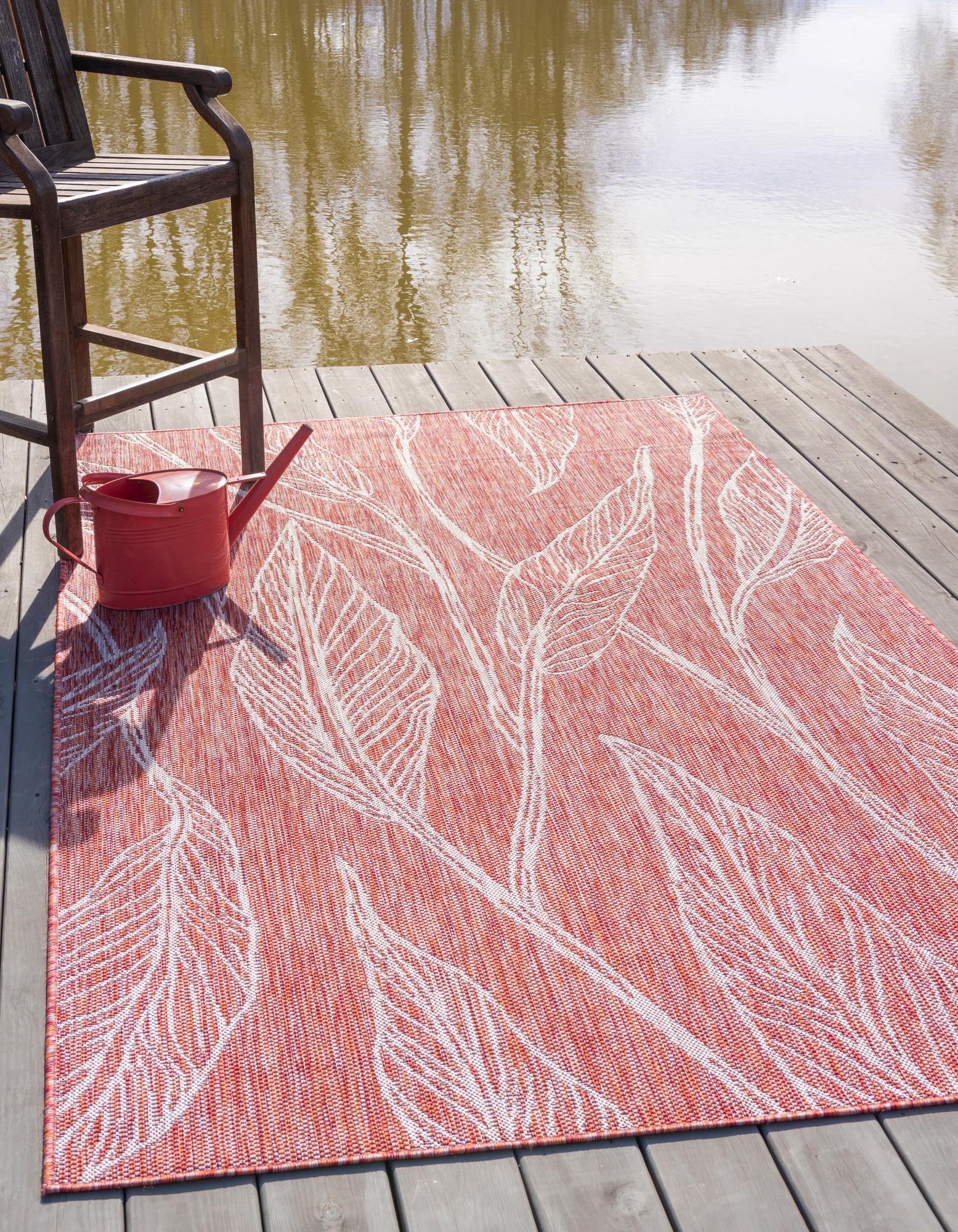 Rust Red 4' x 6' Botanical Indoor / Outdoor Rug | Rugs.com
