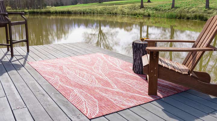 Rust Red 9' x 12' 2 Botanical Indoor / Outdoor Rug | Rugs.com