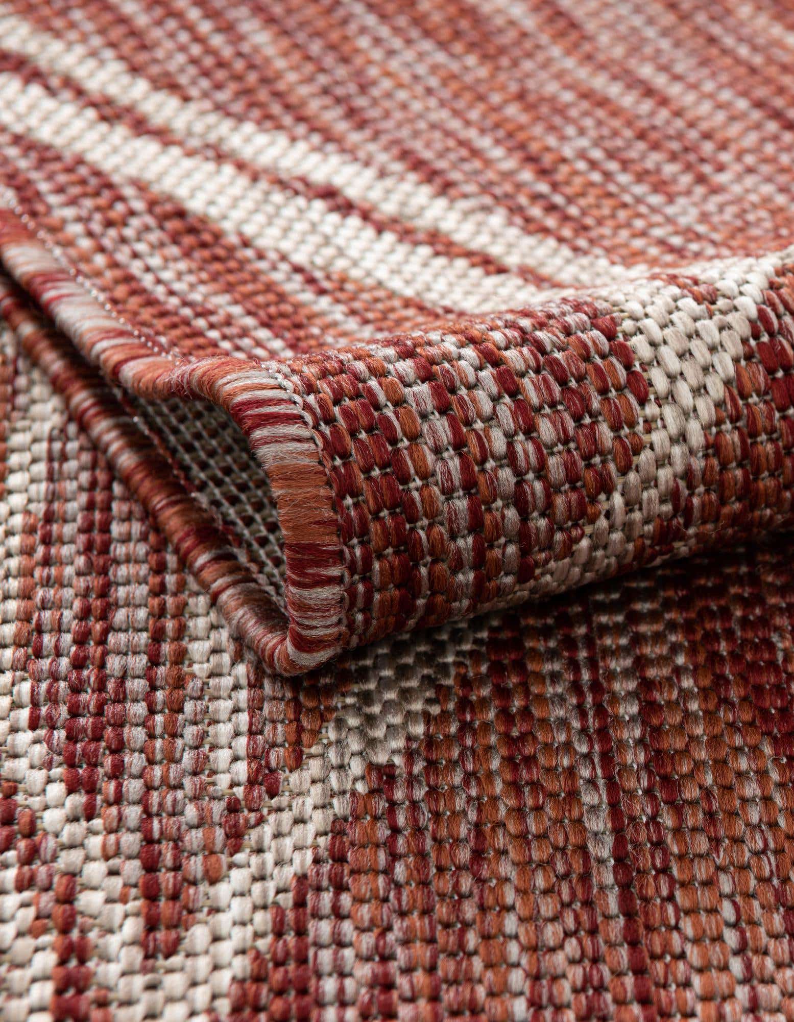 Rust Red 7' x 10' Washable Botanical Indoor / Outdoor Rug | Rugs.com