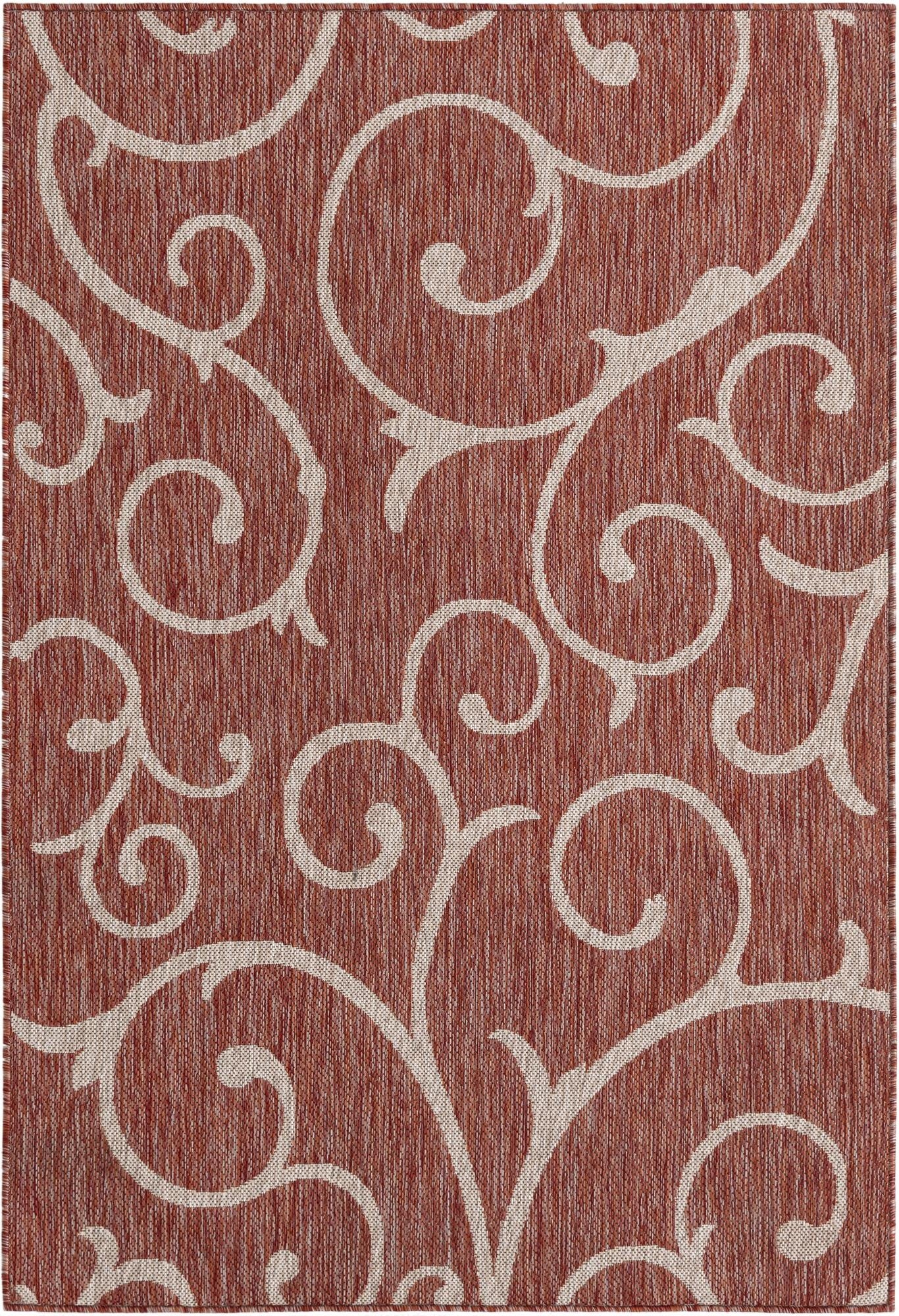  4' x 6'  Washable Botanical Indoor / Outdoor Rug