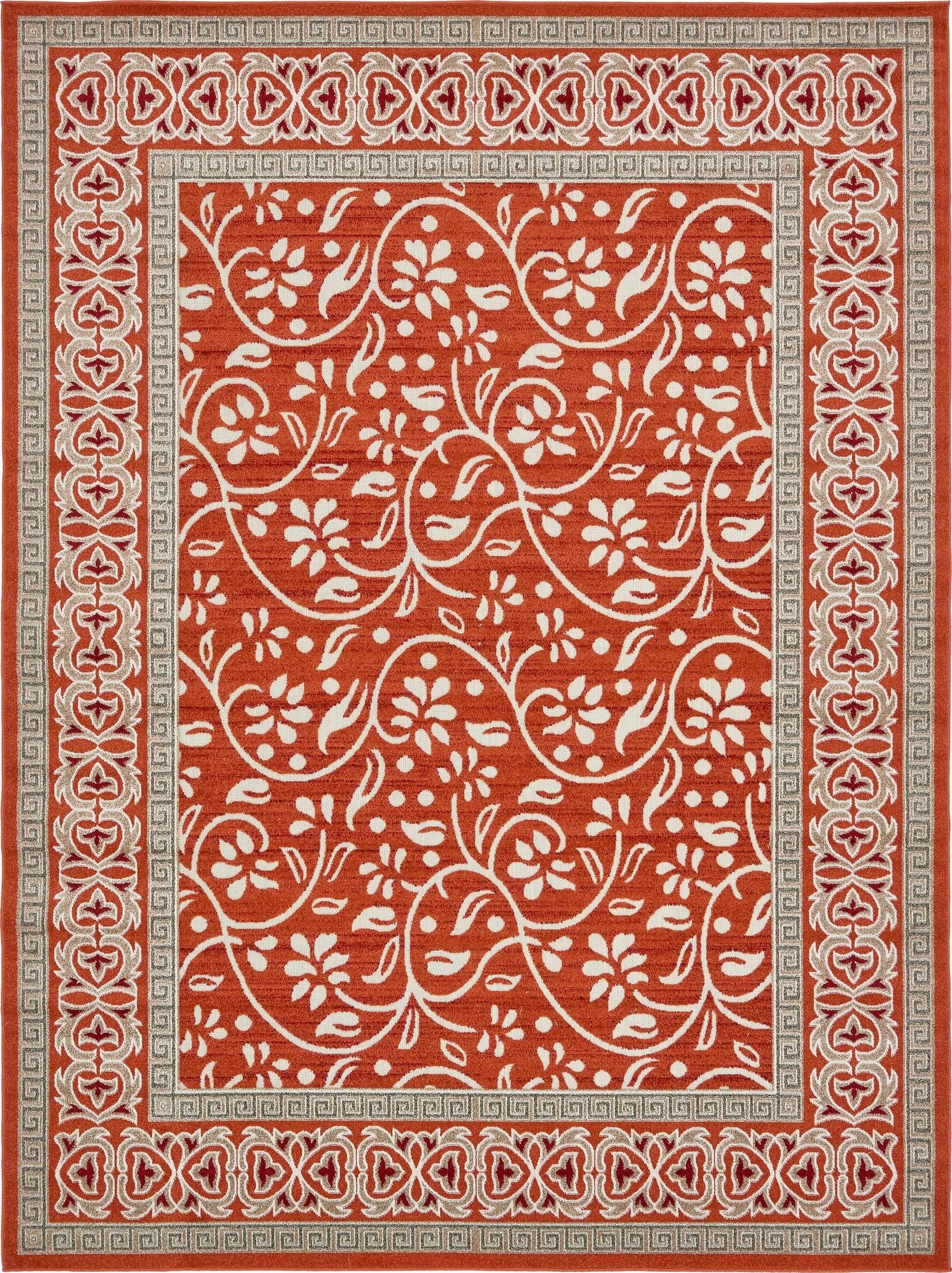  9' x 12' 2  Washable Botanical Indoor / Outdoor Rug