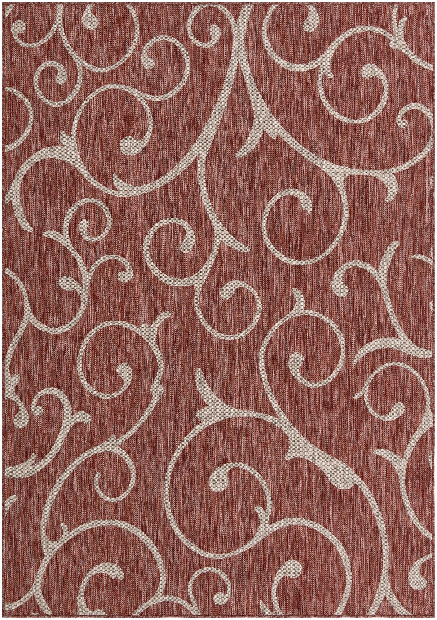  7' x 10'  Washable Botanical Indoor / Outdoor Rug