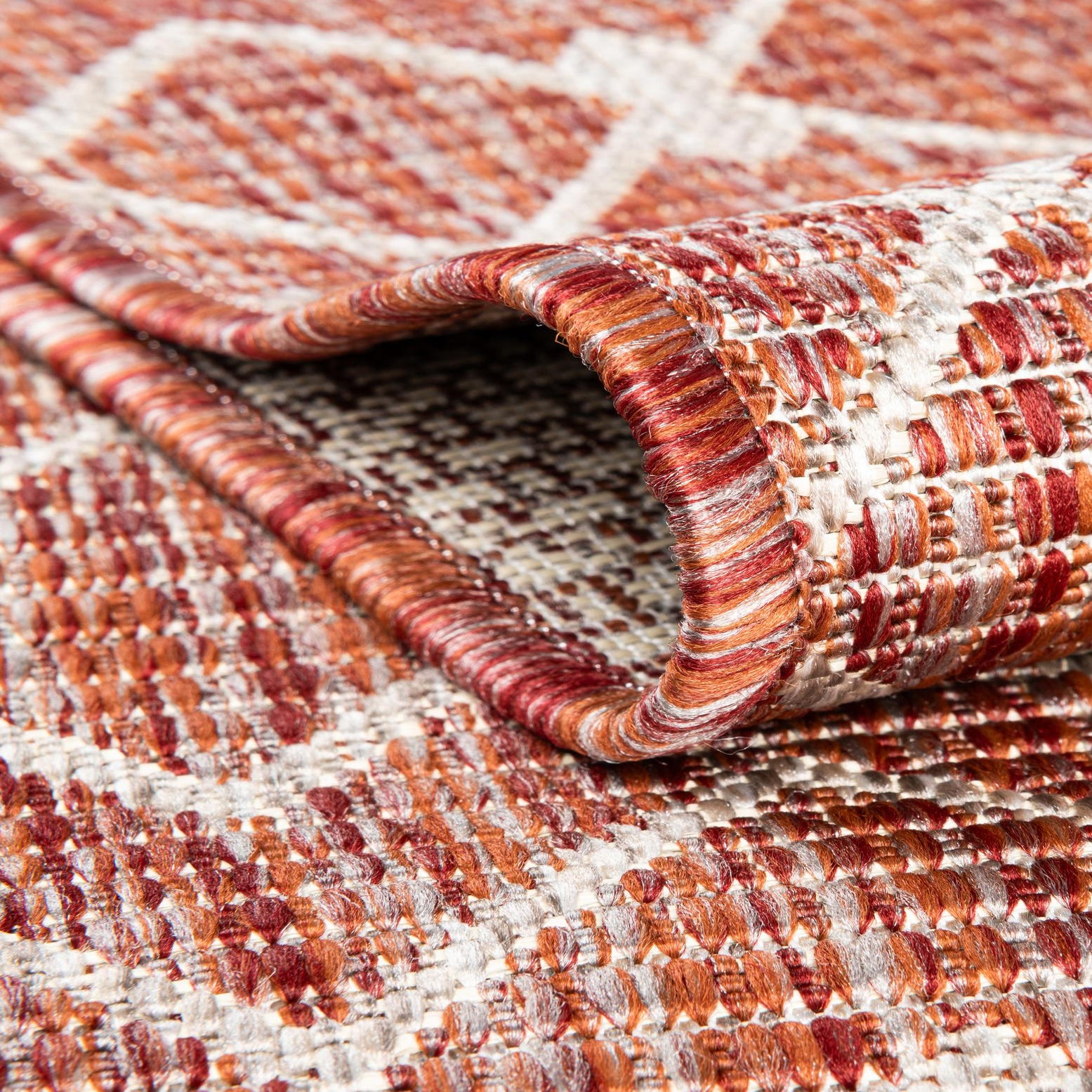 Rust Red 7' x 10' Lattice Indoor / Outdoor Rug | Rugs.com