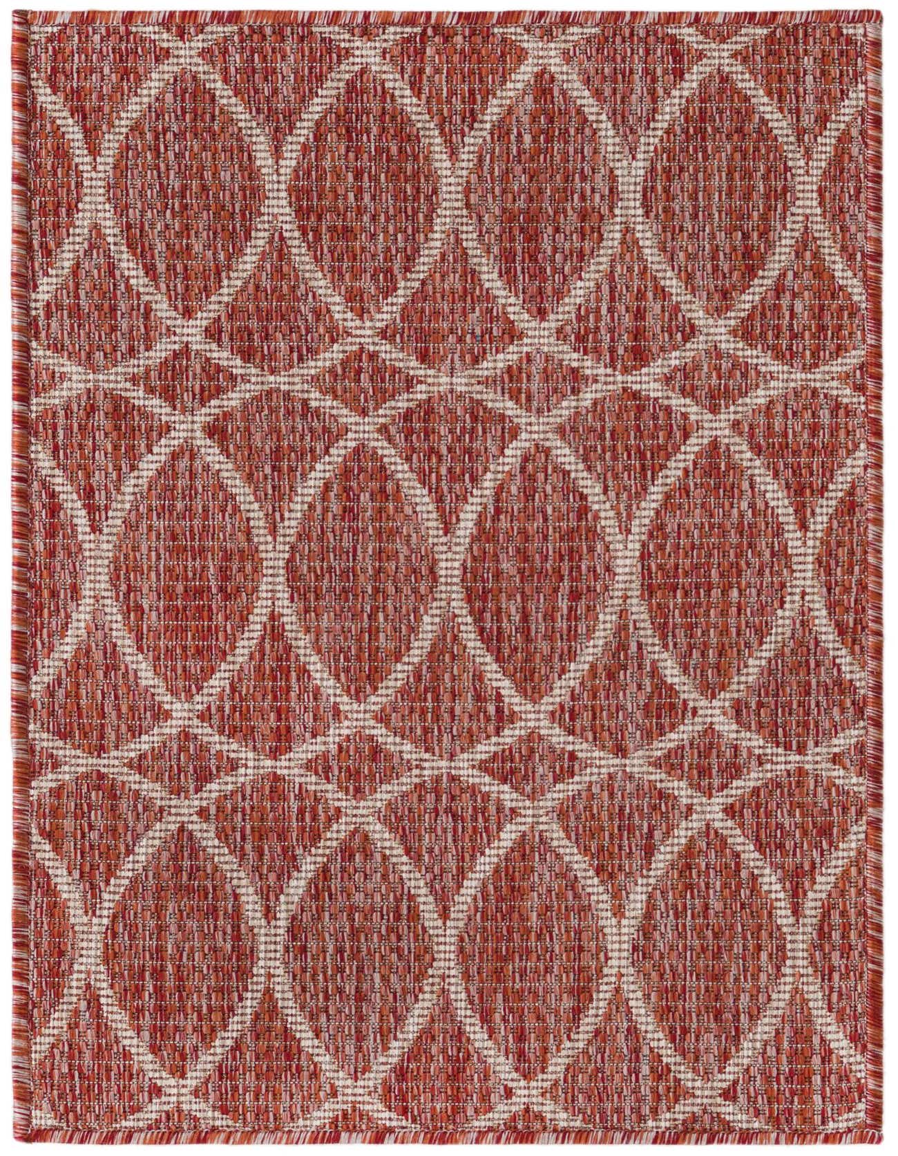 Primary image  2' 4 x 4'  Washable Lattice Indoor / Outdoor Rug