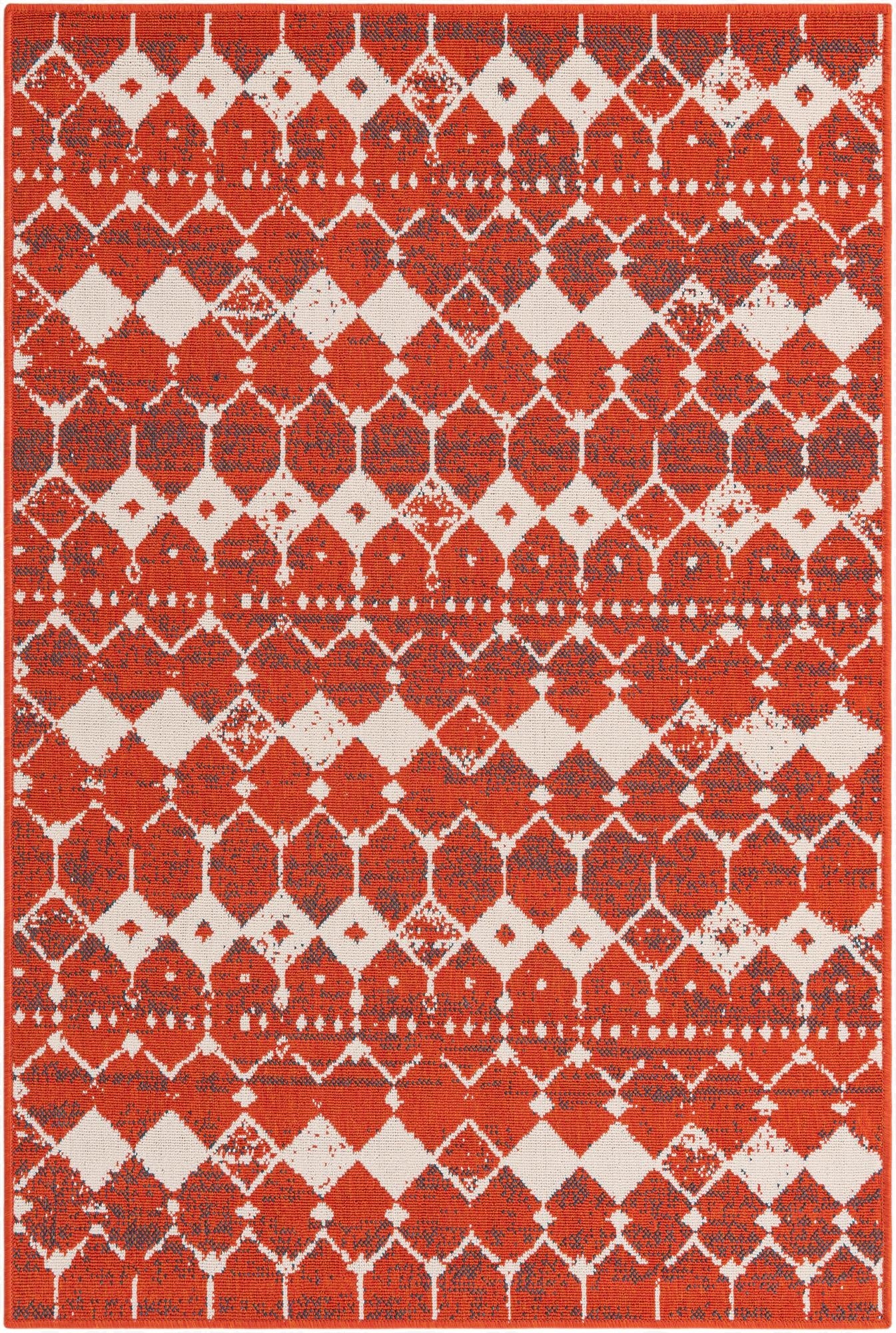  4' x 6'  Washable Lattice Indoor / Outdoor Rug