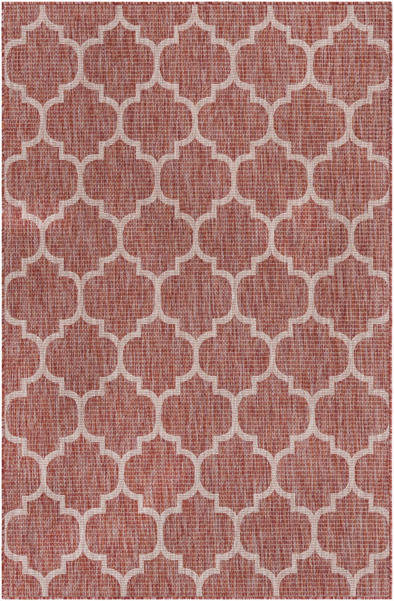  5' 3 x 8'  Washable Lattice Indoor / Outdoor Rug