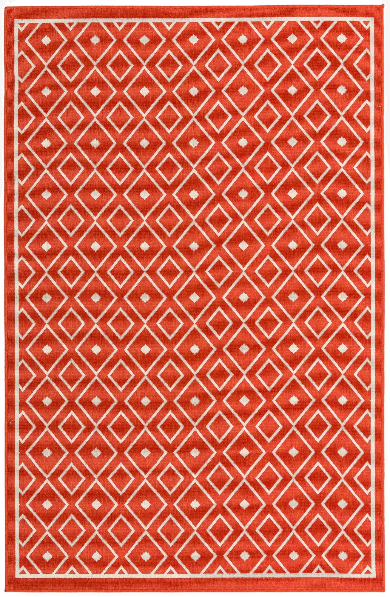  5' 3 x 8'  Washable Lattice Indoor / Outdoor Rug