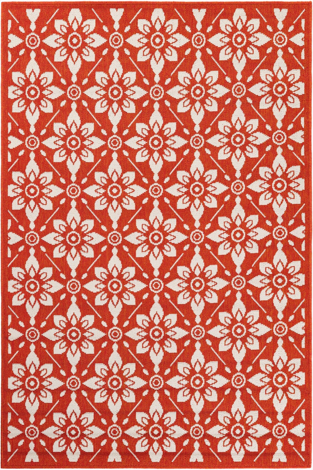  4' x 6'  Washable Lattice Indoor / Outdoor Rug