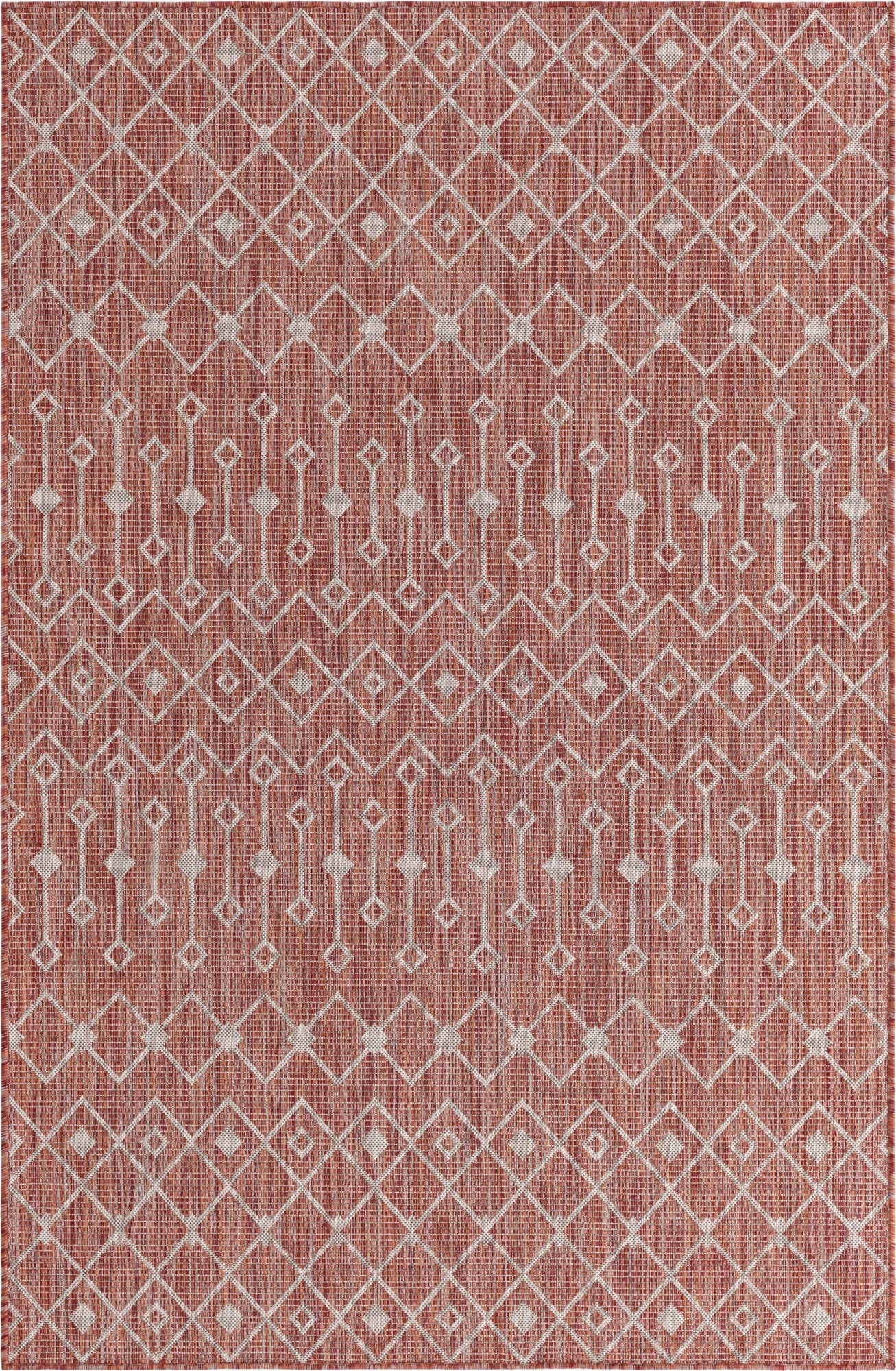  5' 3 x 8'  Washable Lattice Indoor / Outdoor Rug