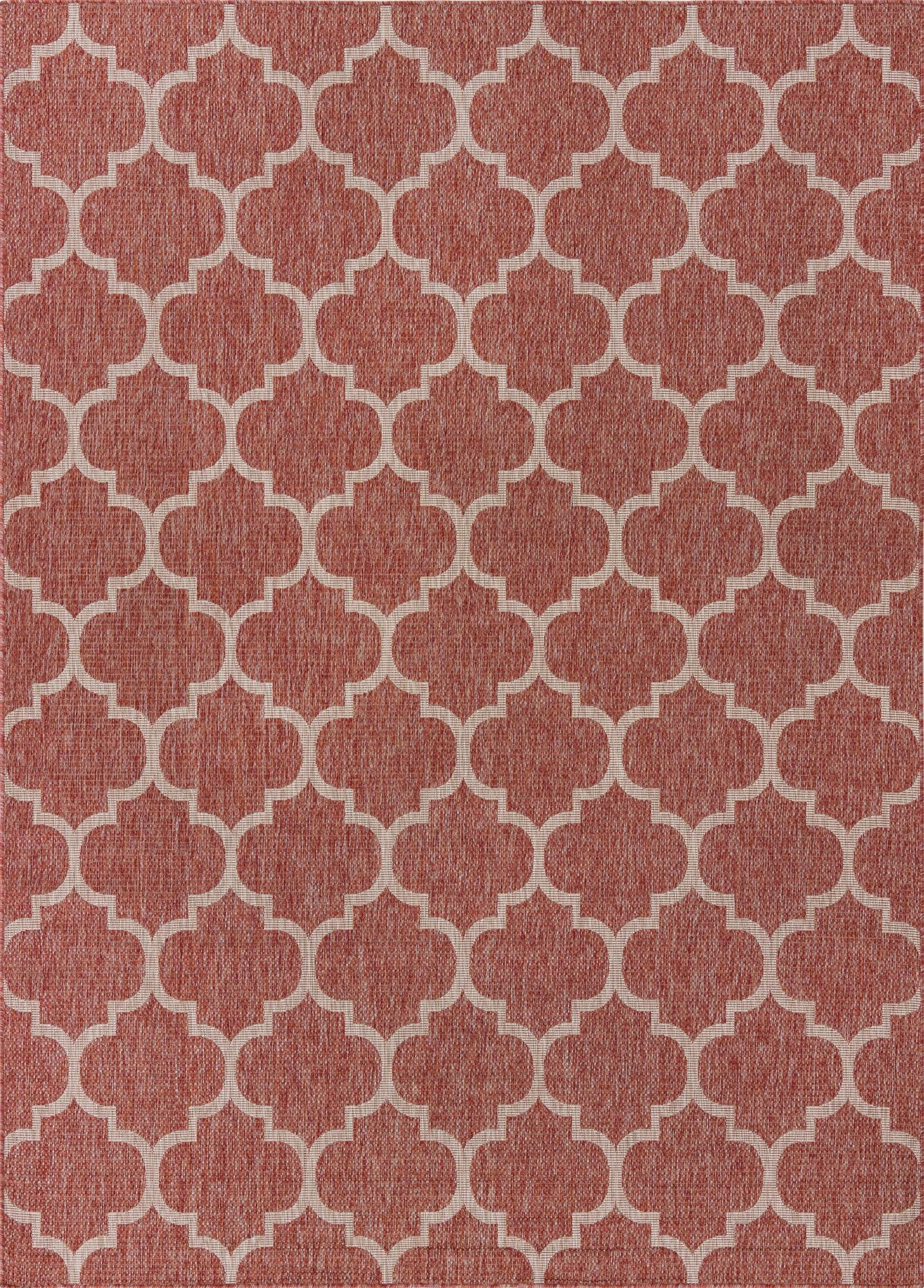  7' 10 x 11'  Washable Lattice Indoor / Outdoor Rug