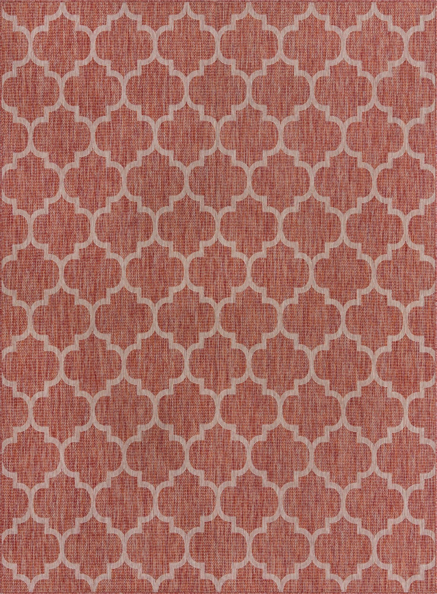  9' x 12'  Washable Lattice Indoor / Outdoor Rug