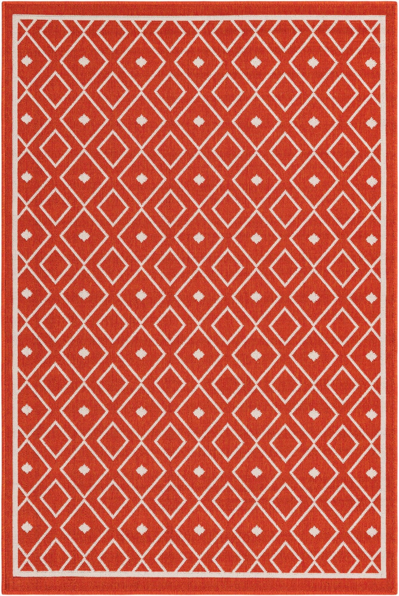 4' x 6'  Washable Lattice Indoor / Outdoor Rug
