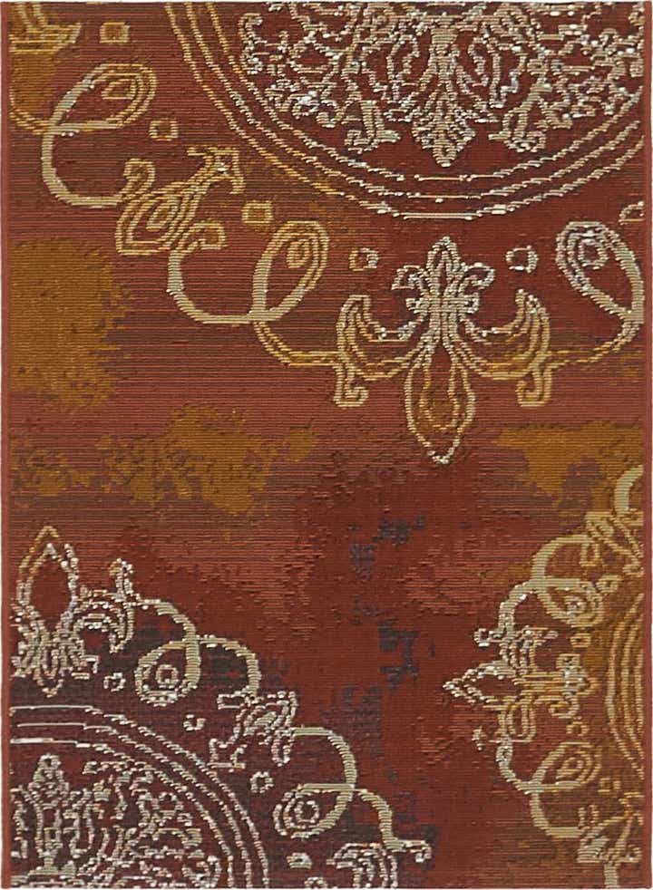 Rust Red 2' 2 x 3' Modern Indoor / Outdoor Rug | Rugs.com