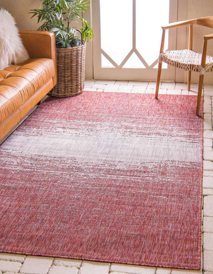 Rust Red 5' x 8' Brook Modern Indoor / Outdoor Rug | Rugs.com