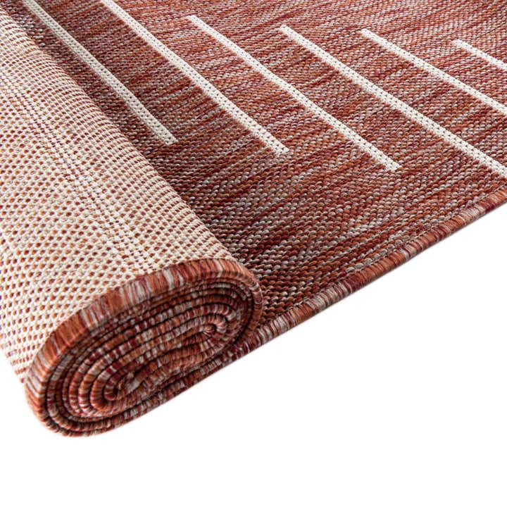 Rust Red 7' x 10' Modern Indoor / Outdoor Rug | Rugs.com