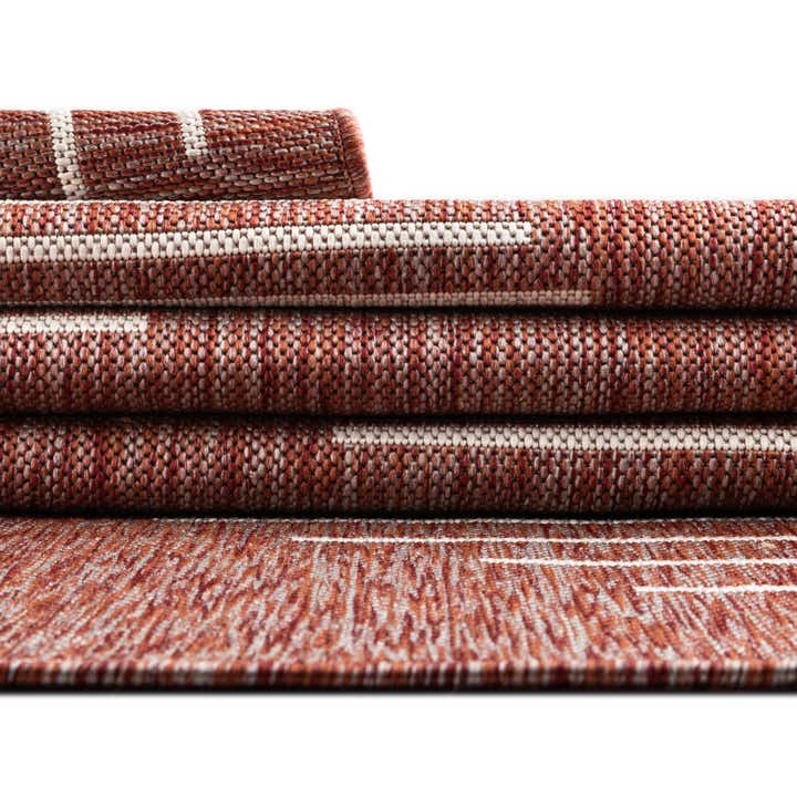 Rust Red 7' x 10' Modern Indoor / Outdoor Rug | Rugs.com