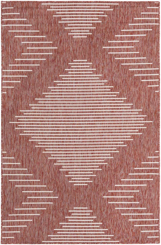 Rust Red 5' 3 x 8' Modern Indoor / Outdoor Rug | Rugs.com