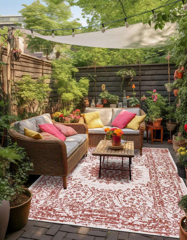 Rust Red 7' 10 x 10' Traditional Indoor / Outdoor Rug | Rugs.com