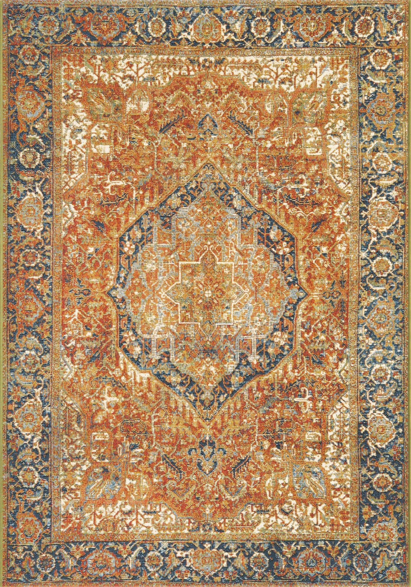  4' x 6'  Washable Traditional Indoor / Outdoor Rug