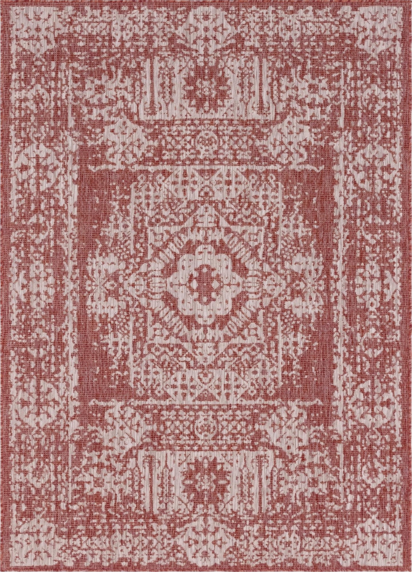  7' x 10'  Washable Traditional Indoor / Outdoor Rug