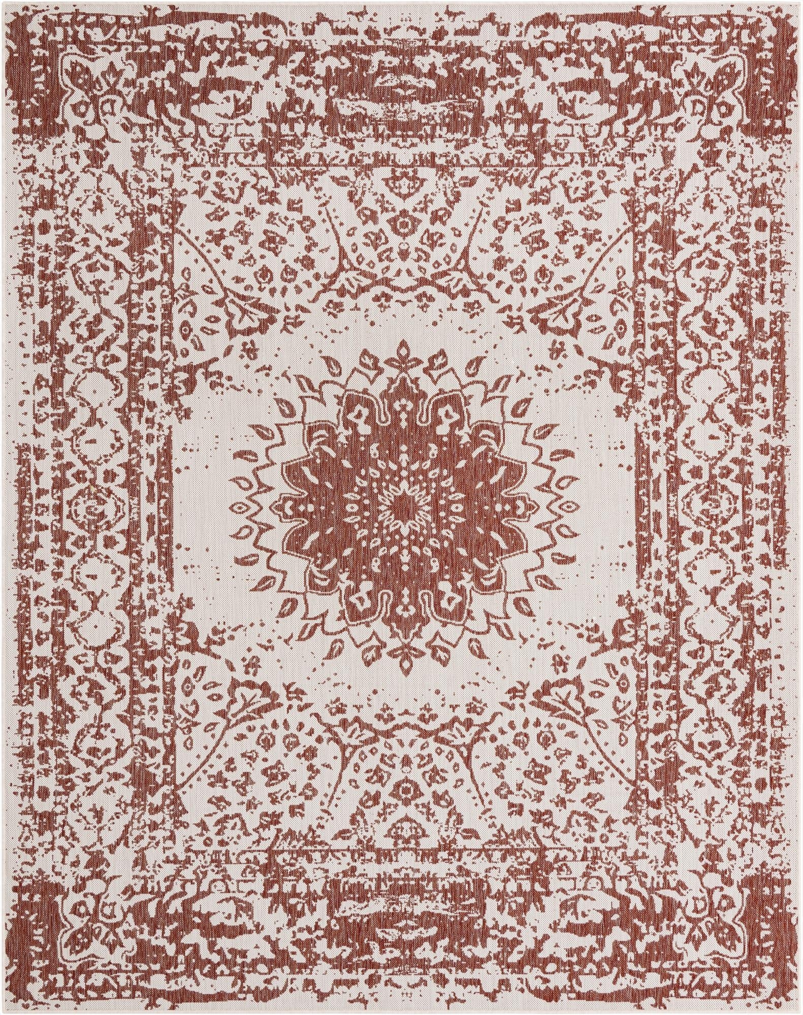  7' 10 x 10'  Washable Traditional Indoor / Outdoor Rug
