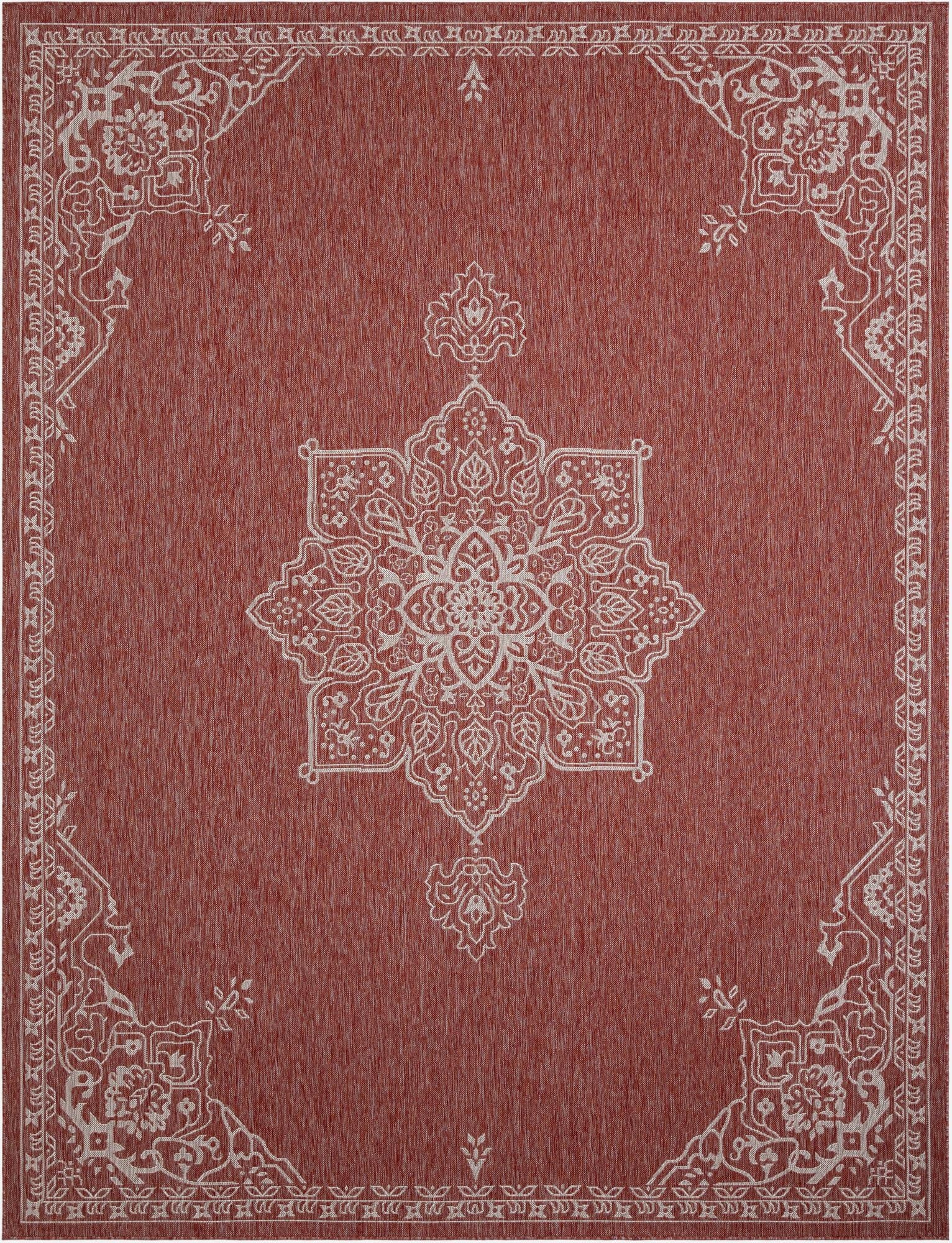  10' x 13'  Washable Traditional Indoor / Outdoor Rug