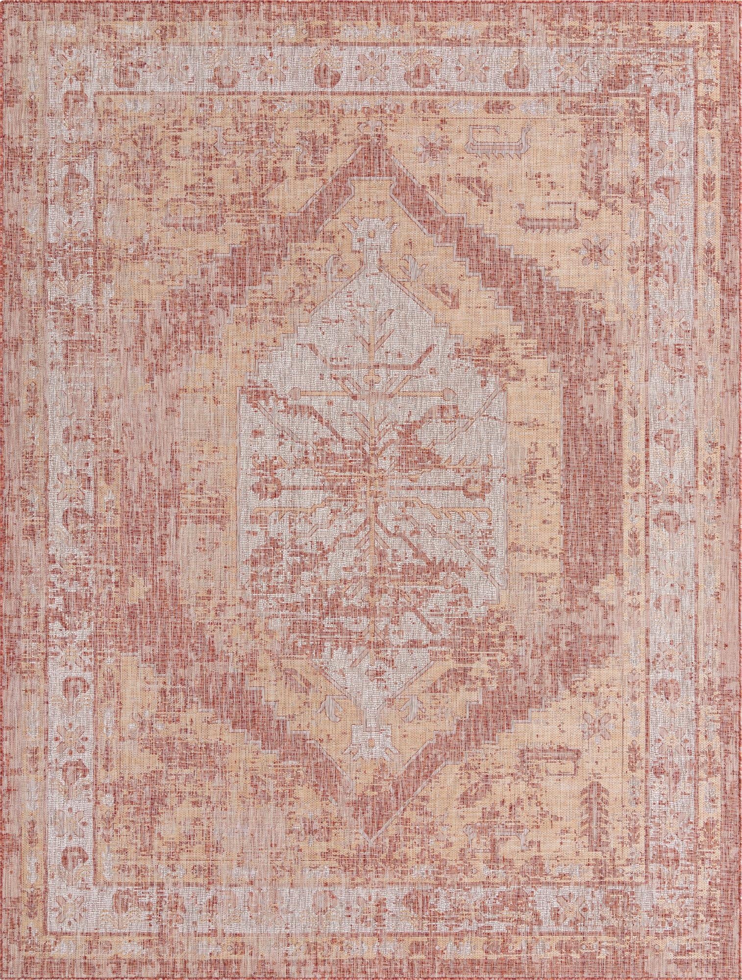  10' x 13'  Washable Traditional Indoor / Outdoor Rug