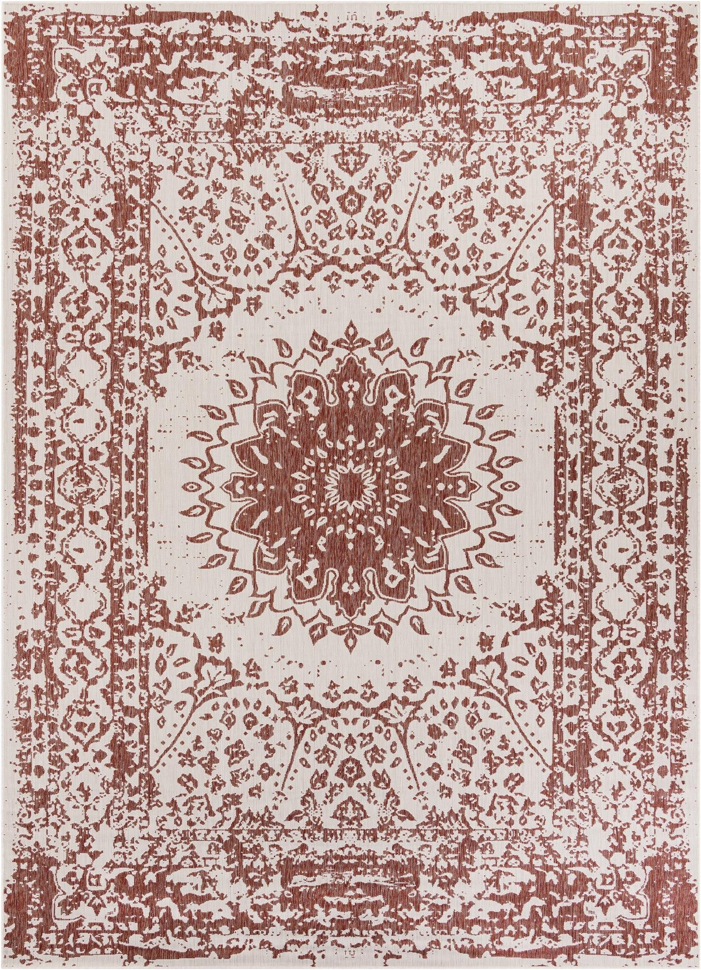  10' x 14'  Washable Traditional Indoor / Outdoor Rug