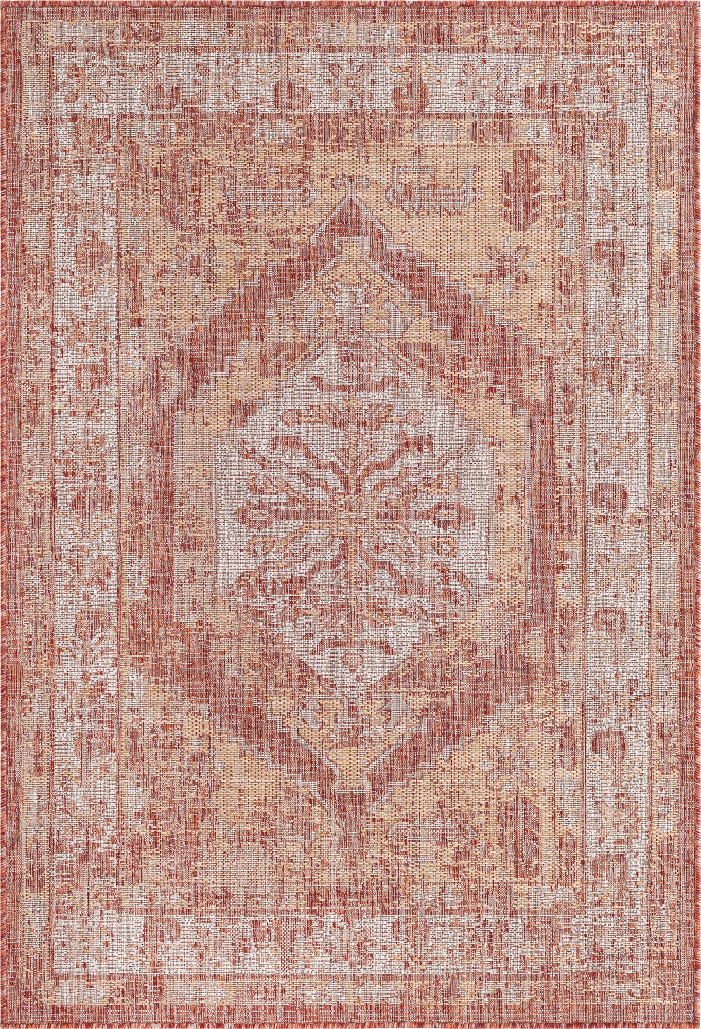  4' x 6'  Washable Traditional Indoor / Outdoor Rug