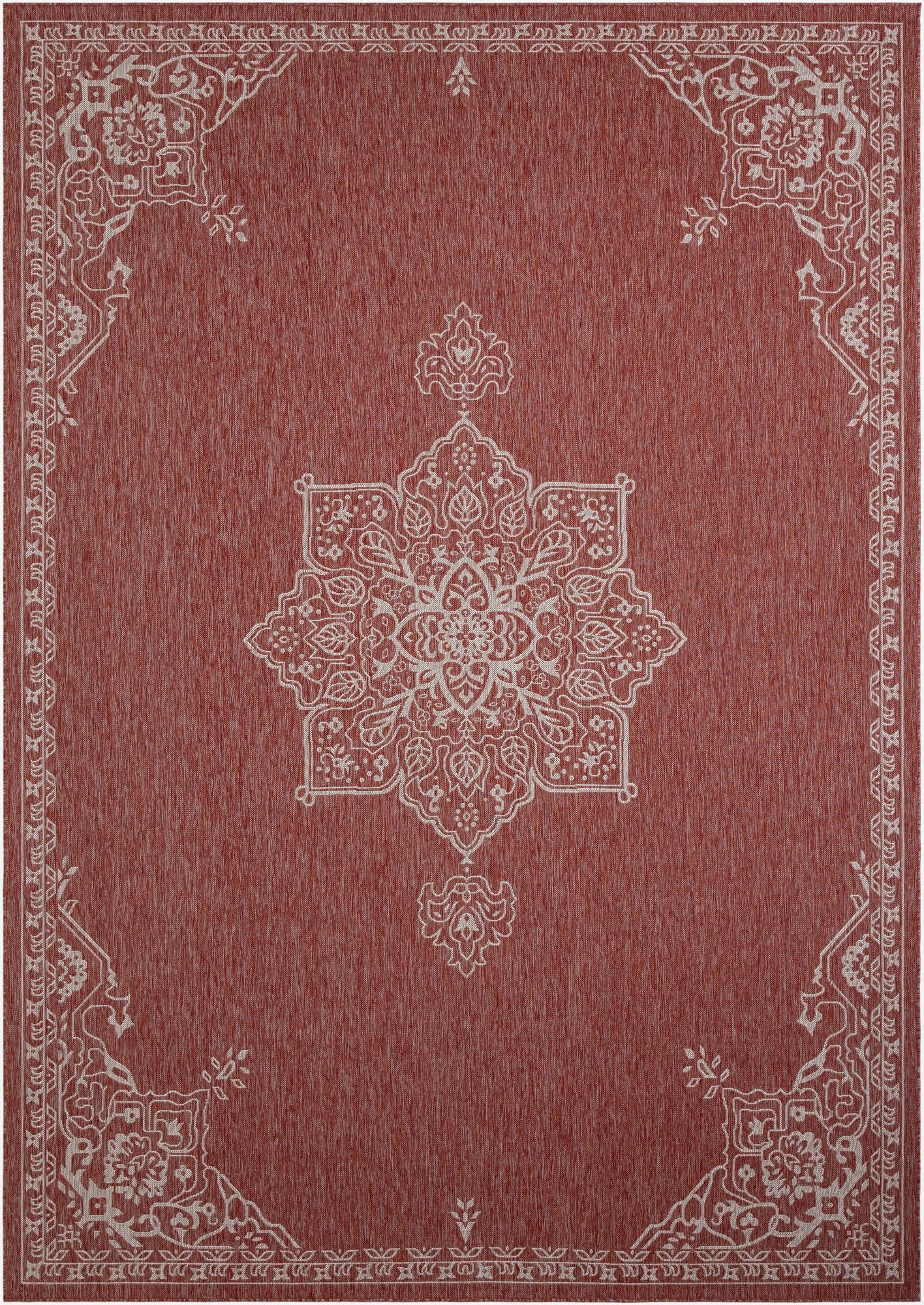  10' x 14'  Washable Traditional Indoor / Outdoor Rug