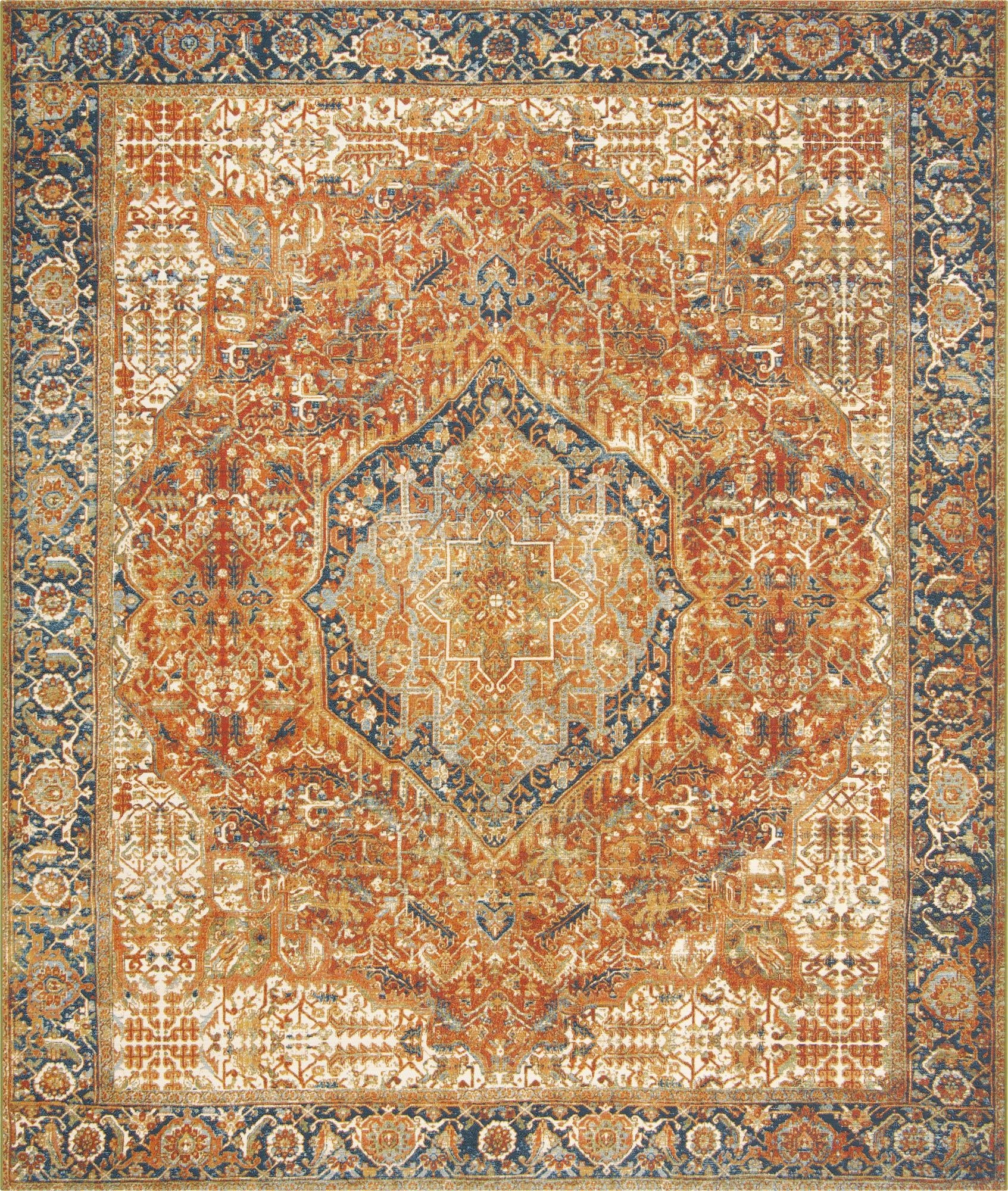  10' x 12'  Washable Traditional Indoor / Outdoor Rug