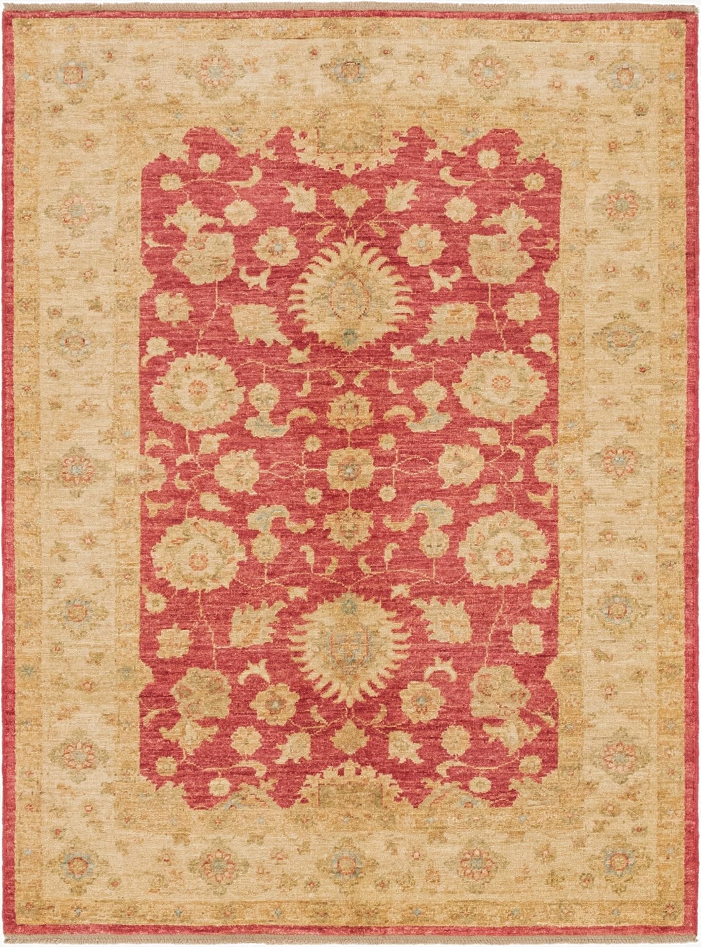  4' 2 x 5' 6  Hand Knotted Peshawar Ziegler Rug