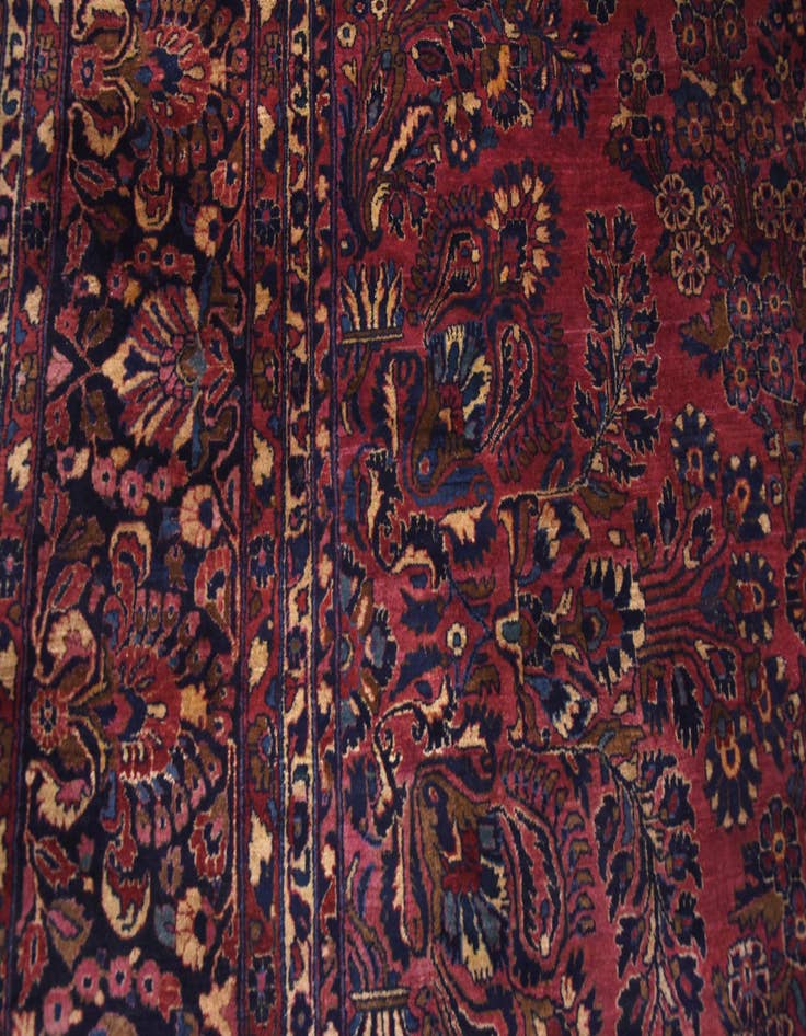 Detail image of  13' 6 x 29' 2  Hand Knotted Sarough Persian Wool Rug