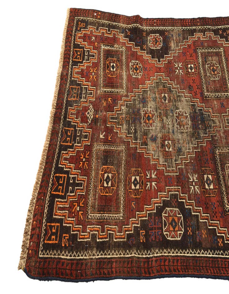 Detail image of  3' 9 x 6' 10  Hand Knotted Shiraz Persian Wool Rug