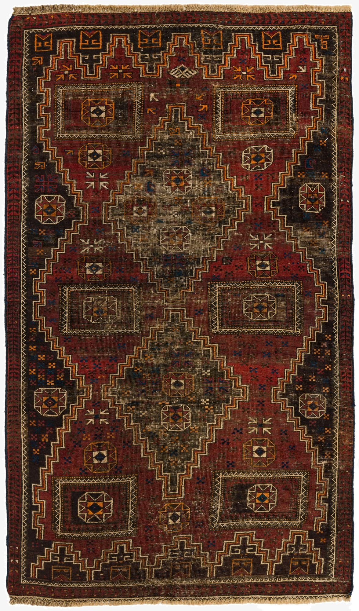  3' 9 x 6' 10  Hand Knotted Shiraz Persian Wool Rug