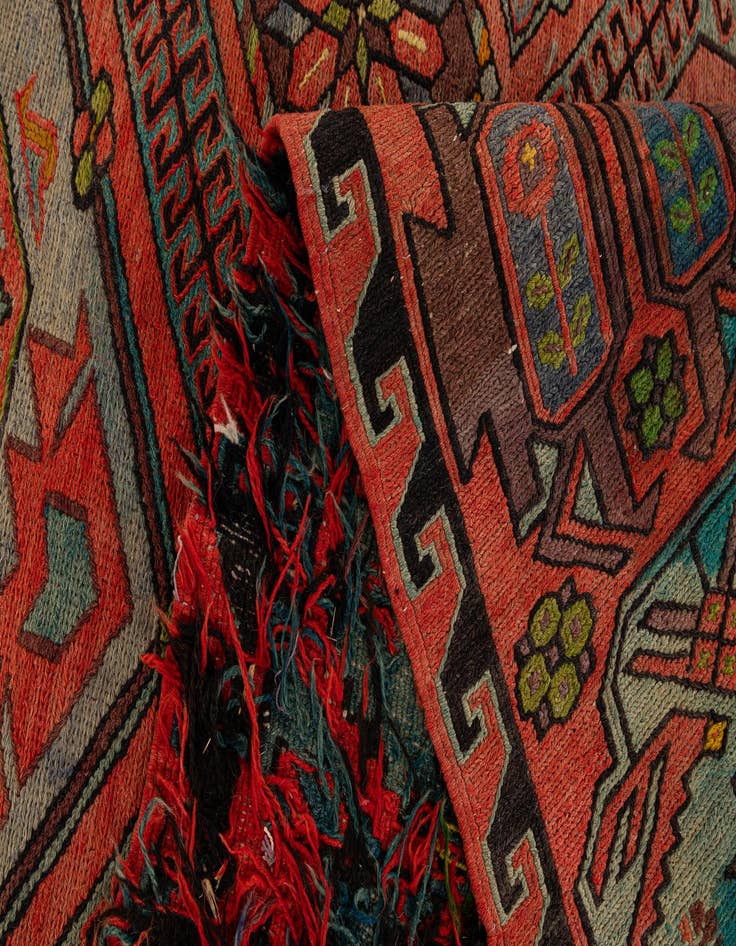 Detail image of  6' 1 x 10' 5  Hand Knotted Sumak Wool Rug