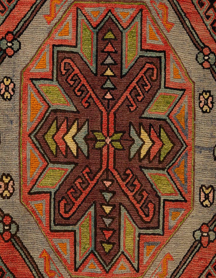 Detail image of  6' 1 x 10' 5  Hand Knotted Sumak Wool Rug