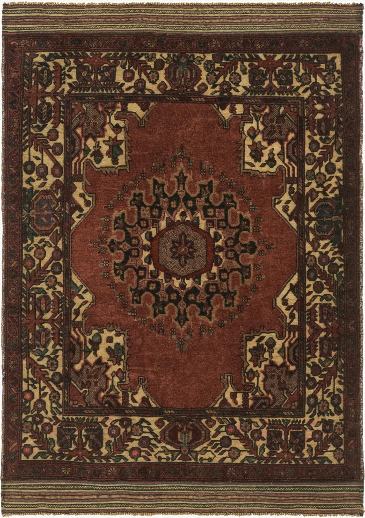  4' 2 x 6' 2  Hand Knotted Sumak Wool Rug