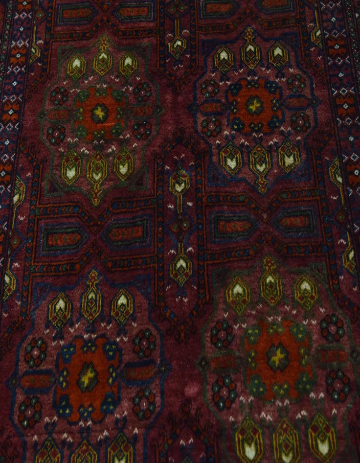 Detail image of  5' 4 x 8' 2  Hand Knotted Torkaman Oriental Wool Rug