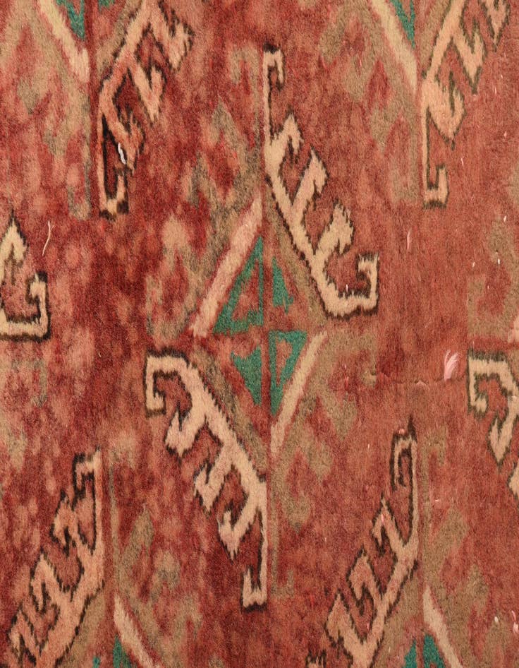 Detail image of  3' 5 x 4' 8  Hand Knotted Torkaman Persian Wool Rug