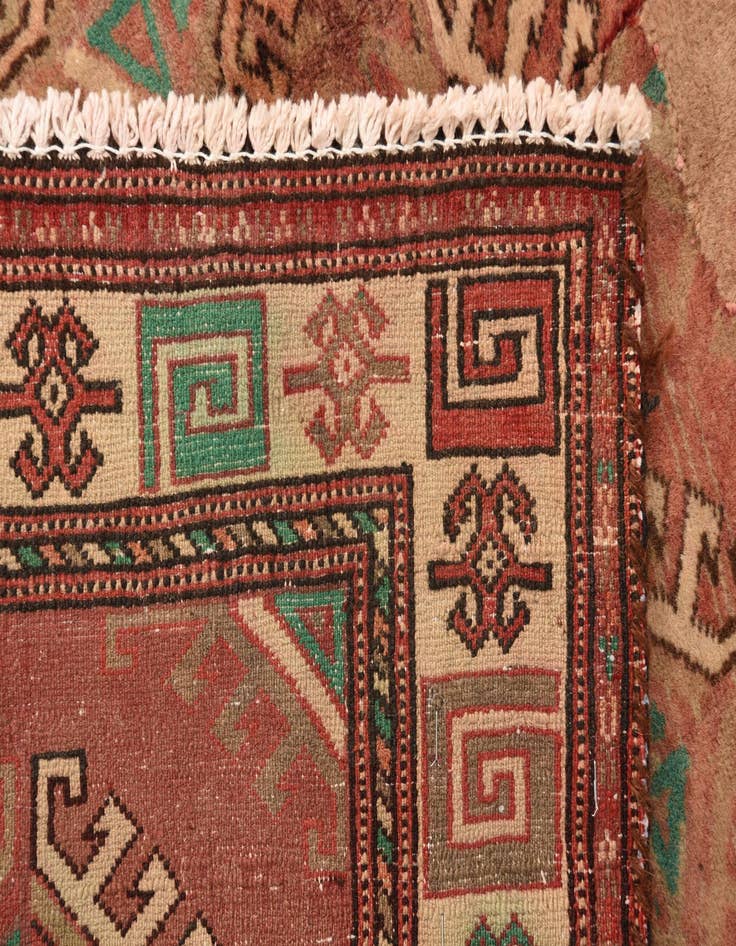 Detail image of  3' 5 x 4' 8  Hand Knotted Torkaman Persian Wool Rug