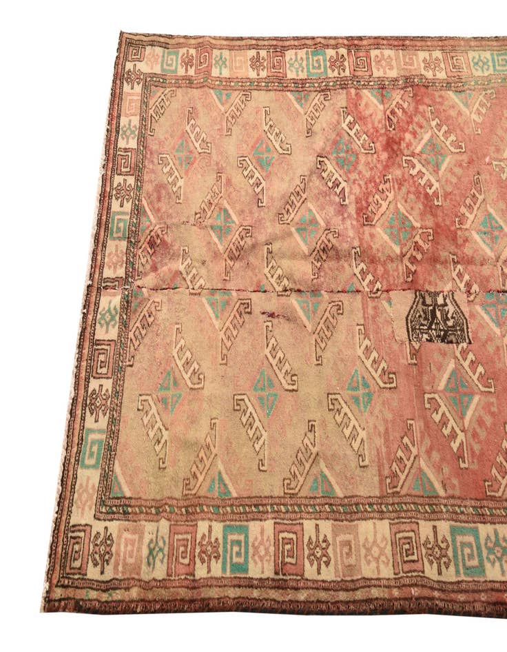 Detail image of  3' 5 x 4' 8  Hand Knotted Torkaman Persian Wool Rug