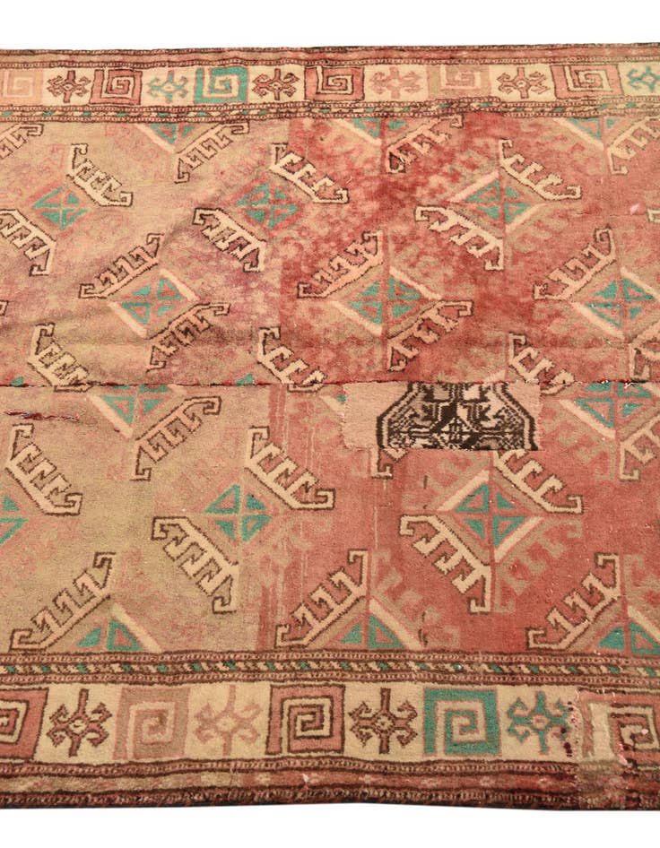 Detail image of  3' 5 x 4' 8  Hand Knotted Torkaman Persian Wool Rug